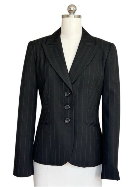Boss Jackets & Blazers - Hugo Boss Women’s Pinstriped Blazer Jacket Coat Black 6 Small